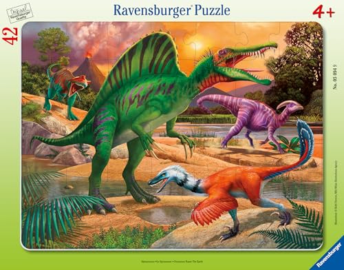 Ravensburger Dinosaurs Roam The Earth Rompecabezas de 42 Piezas con Marco para Niños 4+ miniatura 1