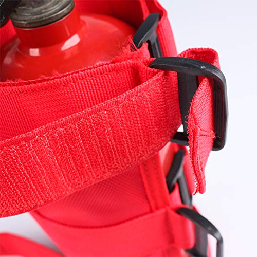 Kevariy Adjustable Roll Bar Fire Extinguisher Mount Holder 3 lb Fire Extinguisher Bracket Strap Compatible with Wrangler Car Truck UTV Vehicle Roll Cage Interior Accessories(Red)