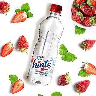Aquafria Hints, Strawberry, Natural Flavoured Water, 12x500ml Pack, Proudly British, Zero Calories