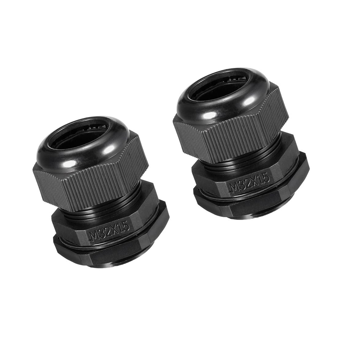 Unifizz 10Pcs M32 Cable Gland – Durable Threaded Wire Connector with Locknut for 16-21mm Dia Cable Wire, Black
