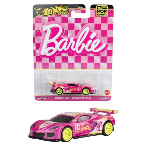 【Amazon.co.jp 限定】ホットウィール(Hot Wheels) ポップカルチャー - バービー 65周年 コルベット C8.R 乗り物おもちゃ ミニカー 3歳から ピンク HVJ51