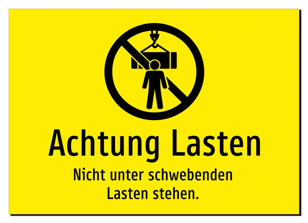 Achtung Lasten - Nicht unter schwebenden Lasten stehen.