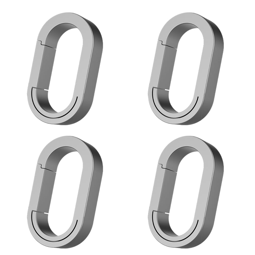 Kueohse 4Pcs Titanium Alloy Mini Keychain Connector Buckle Universal Connector Universal Ring Auxiliary Ring Small Snap Buckle