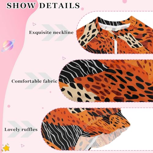 Animal Prints Girls Long Sleeve Swimsuit UPF 50+ Rashguard Swimwear One Piece Bathing Suit for 3-12 212165973