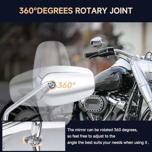 Image of Chrome Sportster Mirrors Motorcycle Handlebar Side Mirrors Long Stem 8mm Rear View Mirrors Compatible with Harley Road King,V-ROD, Sportster, Dyna, Softail, Street Electra Road Glide (1982-2025)