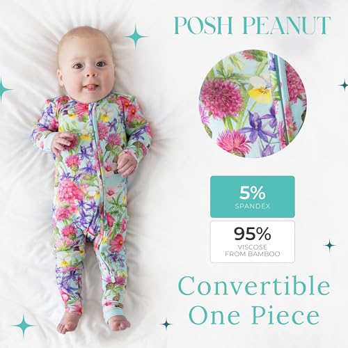 Image of Posh Peanut Convertible Baby Sleepers - Footless Baby Pajamas with 2 Way Zipper for Easy Diaper Changes