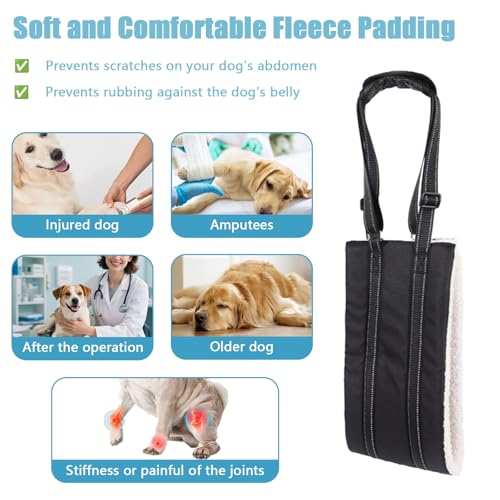 Dog Lift Harness for Small Dogs, Adjustable Support Sling with Reflective Strap & Soft Fleece Lining, Pet Recovery Aid for Senior, Injured, Disabled Dogs (Size S) - Image 5