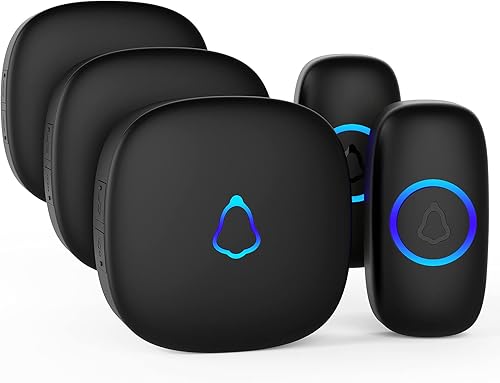 Miniatura 9 de SECRUI - Timbre inalámbrico con 2 receptores, timbre impermeable que funciona a 1000 pies de alcance 58 campanas, 5 niveles de volumen, luz LED de