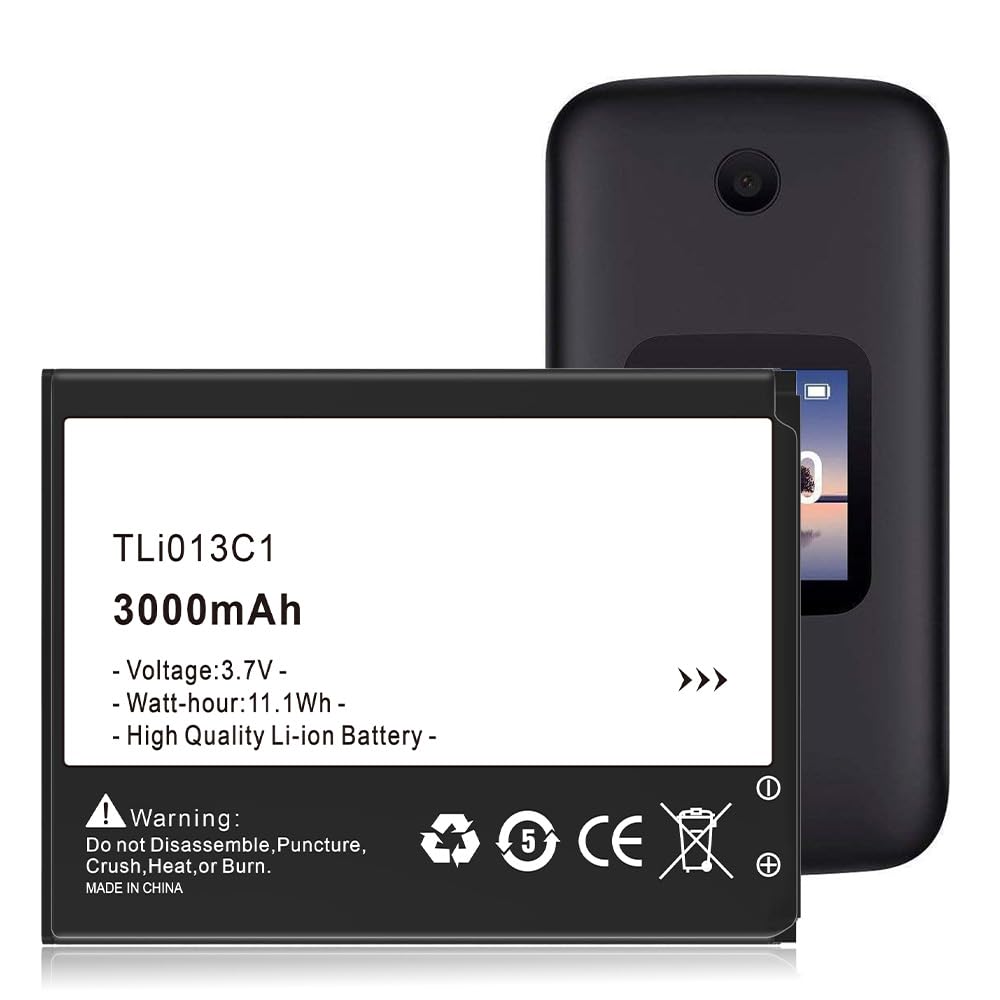 TLi013C1 Battery, 2024 New 3000mAh High Capacity Replacement Battery for Alcatel One Touch Go Flip Phone 4051S 4044W Spare Battery