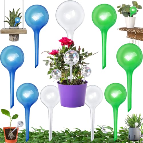 MRMIAN Aatpuss 9 Pièces Globes D'Arrosage, Ballon d'Arrosage 70ml 12x5cm, Boule d'Arrosage de Fleurs à Irrigation Goutte à Goutte, Boule d'Arrosage...