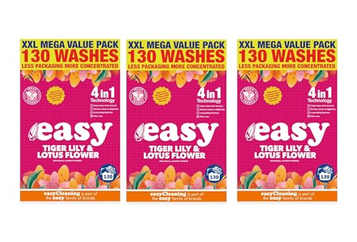 Easy Washing Powder Tiger Lily & Lotus Flower 6.5kg 130 Washes Pack of 3
