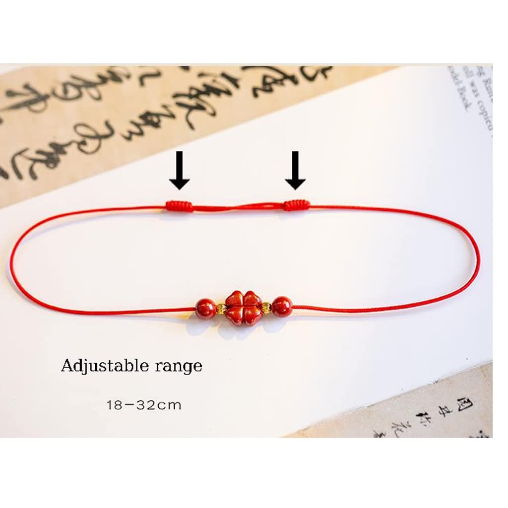Cavigliera in Corda Intrecciata con Perline Rosse Perline di trasferimento a Catena con Corda Rossa Femminile Semplice e fine Intrecciata a Mano Mori Fidanzata Regalo Moda