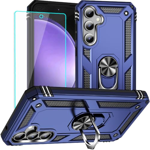 Coque Samsung S23 FE militaire antichoc et film HD bleu