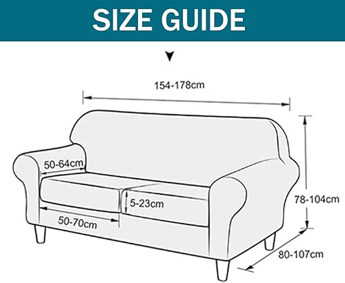 Miniatura 5 de Funda para sofá de terciopelo de 3 piezas, protector de muebles, funda elástica para sofá de 2 cojines con 2 fundas de cojín individuales, lavable,