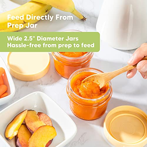 DELA DISCOUNT 51Cup0zVALL 12-Pack Baby Food Glass Containers - 4 oz Leak-Proof, Microwavable, Baby Food Storage Container - Baby Food Storage Containers - Baby Bullet Jars - Freezer, Dishwasher Safe Puree Feeding Jar (Nord)  