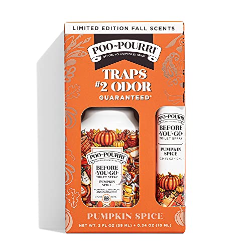 Image of Poo-Pourri Toilet Spray, 2 Oz & 10 ml, Pumpkin Spice, 2 Count