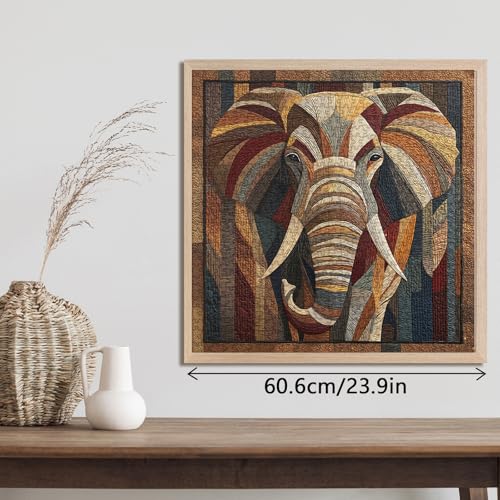 Rompecabezas Colorido de Mosaico de Elefante para Adultos, 1000 Piezas, Arte Animal Desafiante miniatura 5