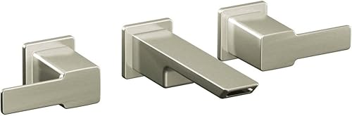 Miniatura 8 de Moen TS6731BN 90 grados de montaje en pared de dos manijas para grifo de baño requiere válvula níquel cepillado