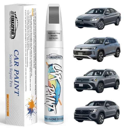 Image of LD7X /2R Platinum Gray Metallic Touch Up Paint for Volkswagen, Exact Color Match Car Paint Scratch Repair Remover Pen Kit Quick & Easy Fix Vehicle Chips and Automotive Nicks Scuff