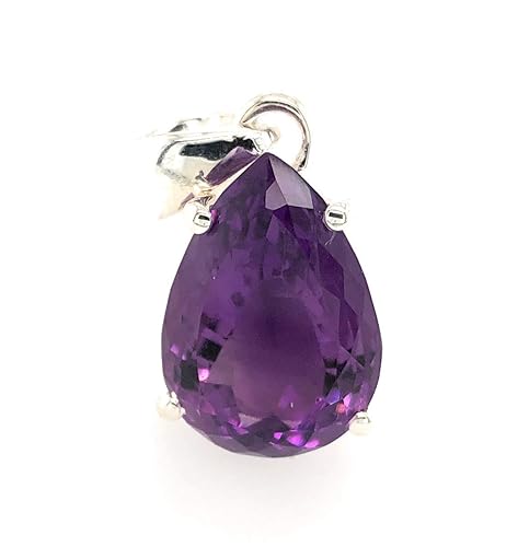 Miniatura 6 de Natural 8ct Purple Amethyst 925 Solid Sterling Silver Pendant 25mm