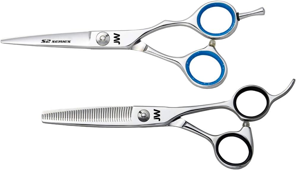 JW ShearsS2 Series Shear & Thinner Combo - FREE Case & Comb Included (7.0")