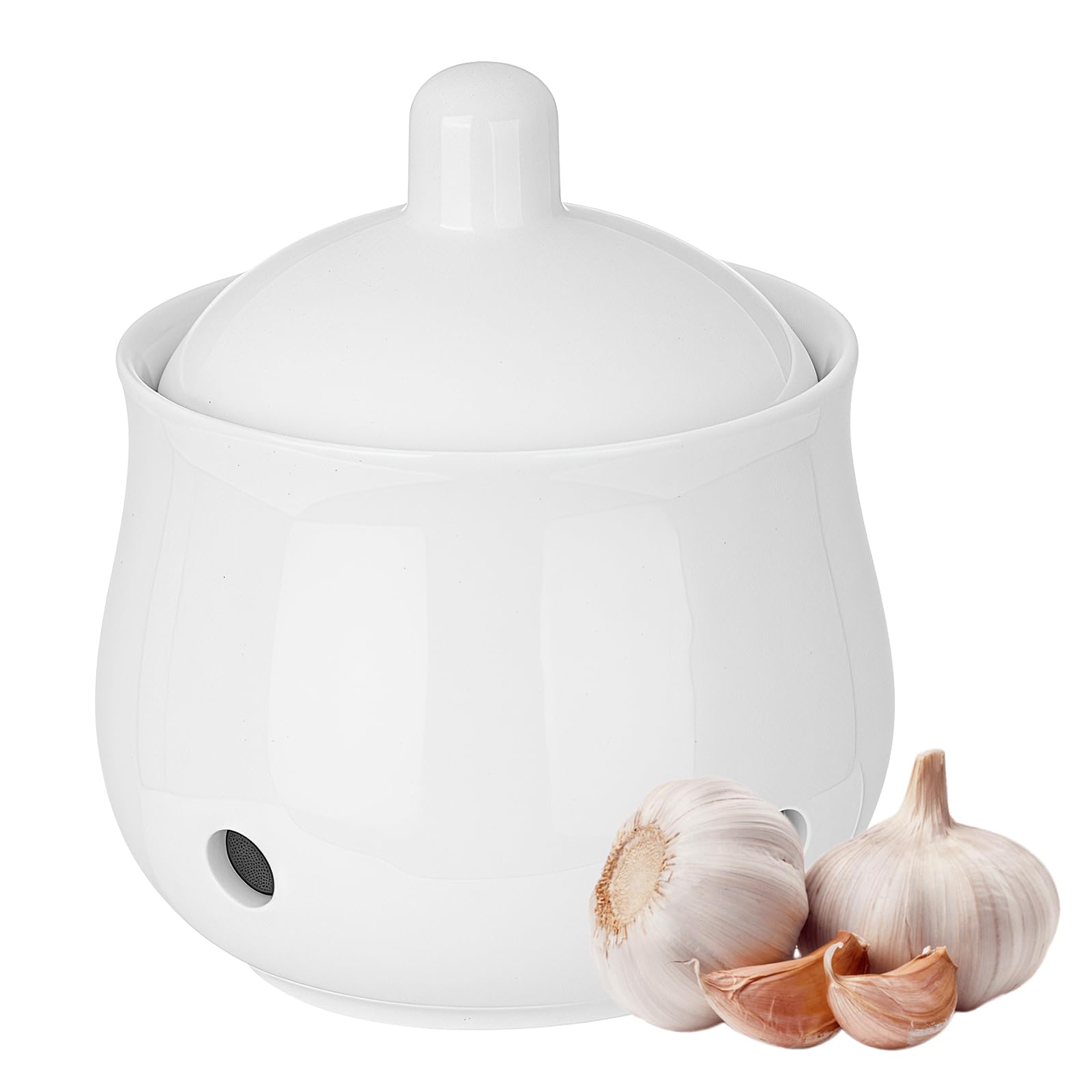 Knoblauch Aufbewahrung Vorratsgläser: Knoblauchtopf aus Keramik mit Deckel und Belüftungslöchern, Atmungsaktiv Knoblauchbehälter, Zwiebel Lagerung Behälter, für Paprika Zwiebel Knoblauch Ingwer Küche, Haushalt & Wohnen
