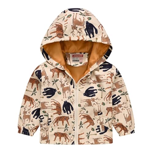 Kids Girls Waterproof Windbreaker Jacket Long Sleeve Full Zip Up Hoodie Boys Cool Print Lightweight Coat Hooded