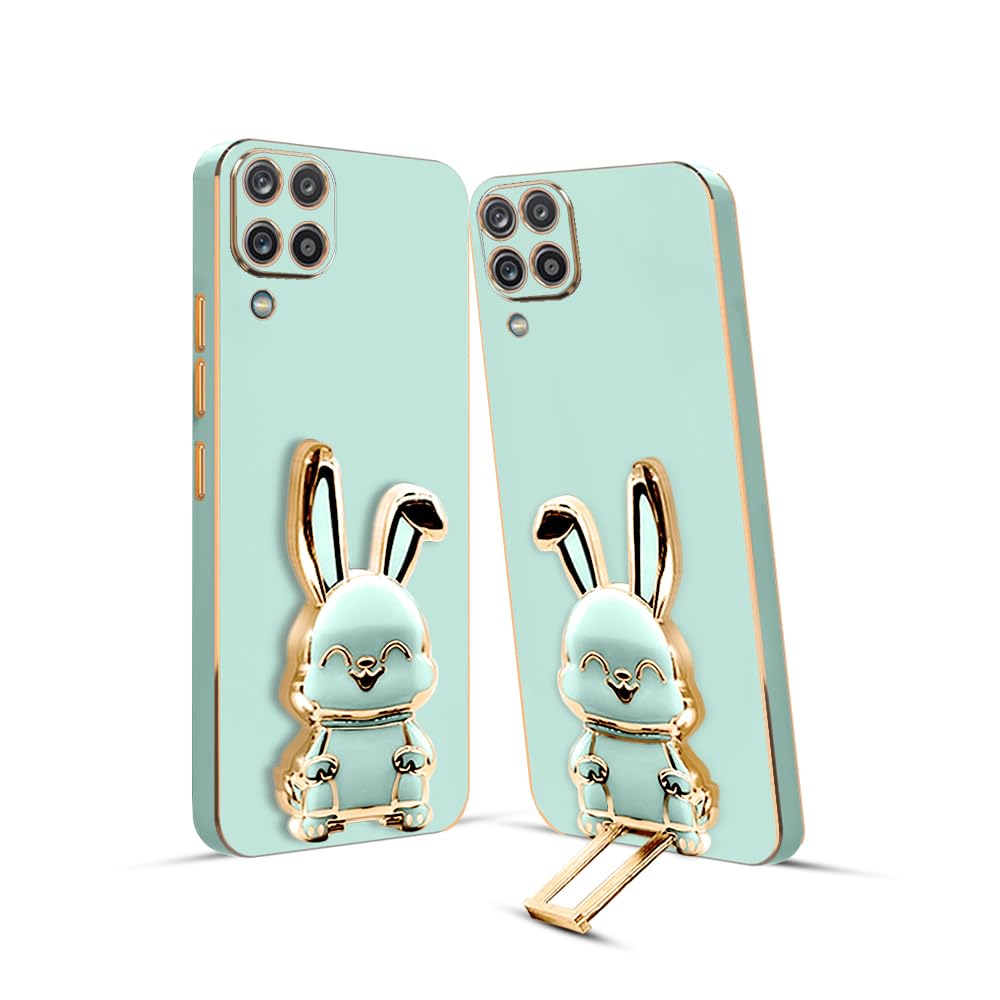 KARWAN®️ 3D Bunny with Folding Stand Back Cover Case Compatible for Samsung Galaxy A22 4G |Slim electroplated case | Stand case | Soft TPU | Space Astro Theme | Camera Protection-Mint (B0CGNVVTW7) Amazon Price History, Amazon Price Tracker