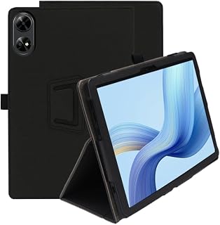 Hülle Kompatibel mit DOOGEE Tab G6+ 11 Zoll, Ultra Dünn PU, Schlanke und leichte Flip Case Klappbar, Schlanke Schutzhülle mit Handschlaufe, Schwarz