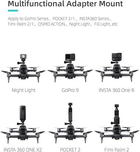 Miniatura 3 de Soporte adaptador de montaje compatible con DJI FPV Drone compatible con Gopro Hero 12 11 10 9 /Compatible con Insta360 ONE RS/ONE R/ONE
