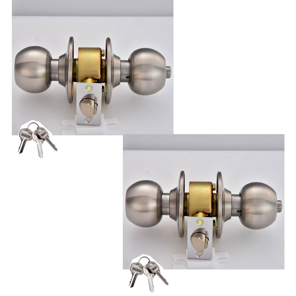 Cylindrical knob Door Lock Passage Door Hardware Round knob Lock for Bedroom Living Room Bathroom (Door Thickness 35-50mm) (Matt Finish) (Pack of 2) (B0CBX1JF8L) Amazon Price History, Amazon Price Tracker