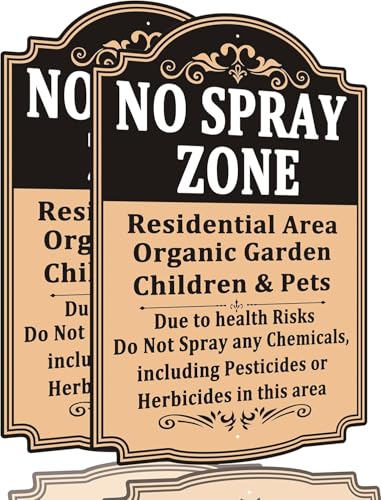 LANYAOSIGN 2 Pack No Spray Zone Signs 12x8 Inch Rust-Free Aluminum Warning Signs for Residential Organic Garden Waterproof UV Protected Metal Signs for Yard Lawn Home Protect Children Pets & Bees from Chemical Pesticides