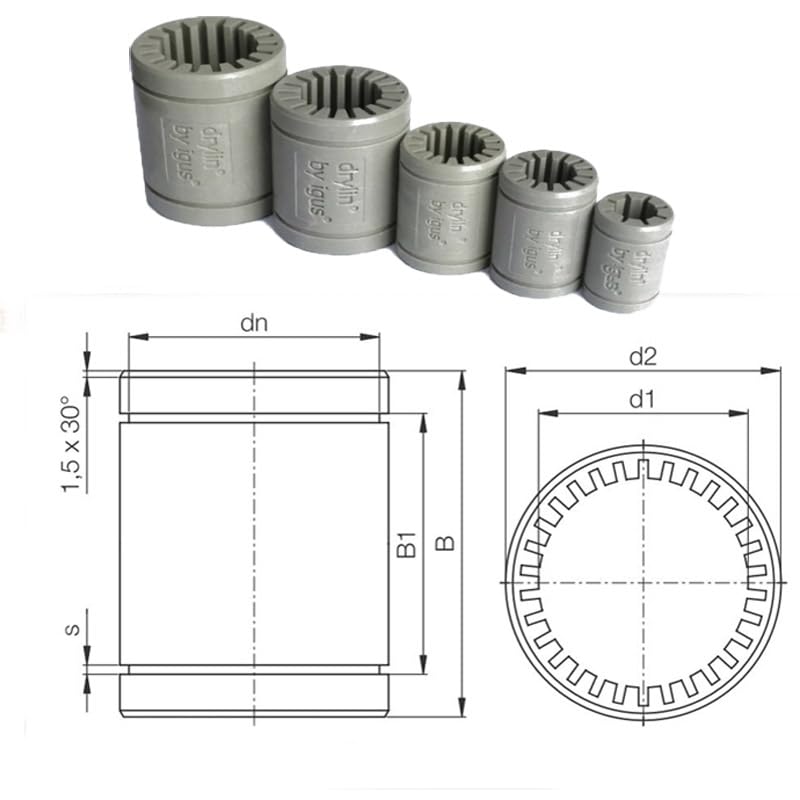 2pcs 8mm*10mm*16mm Precision Bearing Sleeve Engineering Plastic Bushing wear-Resistant Corrosion Resistant