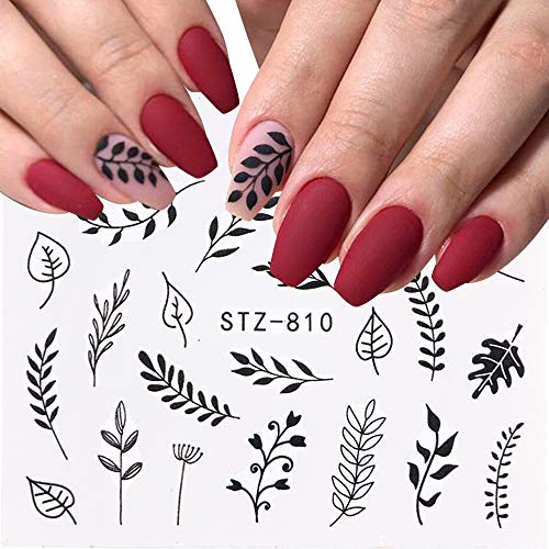 Kalolary 29Pcs Nail Stickers Water Transfer Fresh Nail Decals For Nail Art, Butterfly Palm Leaf Flower Nail Design Stickers For Diy Nails Design Manicure Tips Decorations #TOP2