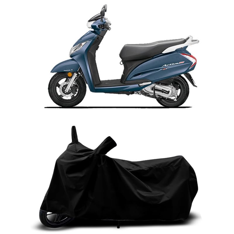 Image of DUFFEL-All Two Wheeler Bike /Scooty Body Cover Used for Activa 125 Fi BS6 Heat Protectio /Water Resistance /UV-Rays /Birds Dropping /Scratchproof /Dust Proof /Waterproof All Variants [Black]