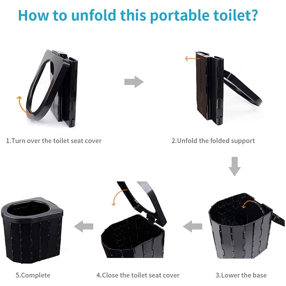 Campingtoilette Faltbar klappbar Kinder tragbare Toilette Baby Training Töpfchen Toilettensitz Camping Toilette Waschbare robuste kompakte Toilette für Camping Wandern Lange Reisen Stau
