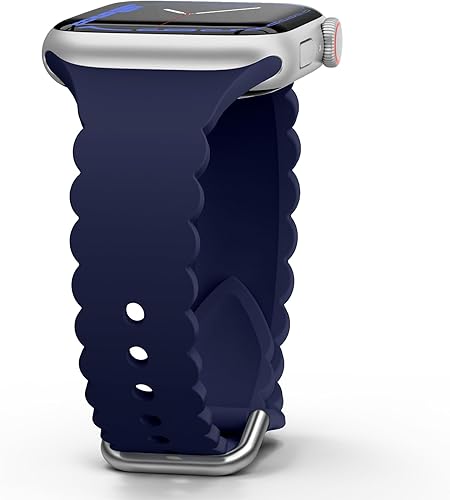 Sunnywoo Lace Silicone Band Compatible with Apple Watch Bands 38mm 40mm 41mm 44mm 42mm 45mm 49mm, Women Soft Sport Strap Wristband Replacement for