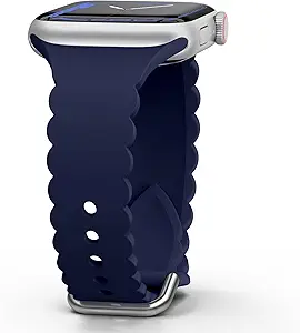 Sunnywoo Lace Sport Silicone Band Compatible with Apple Watch 38mm 40mm 41mm 42mm 44mm 45mm 46mm 49mm for Women, Soft Wristband Waterproof Replacement for iWatch Series Ultra 10 9 8 SE 7 6 5 4 3 2 1