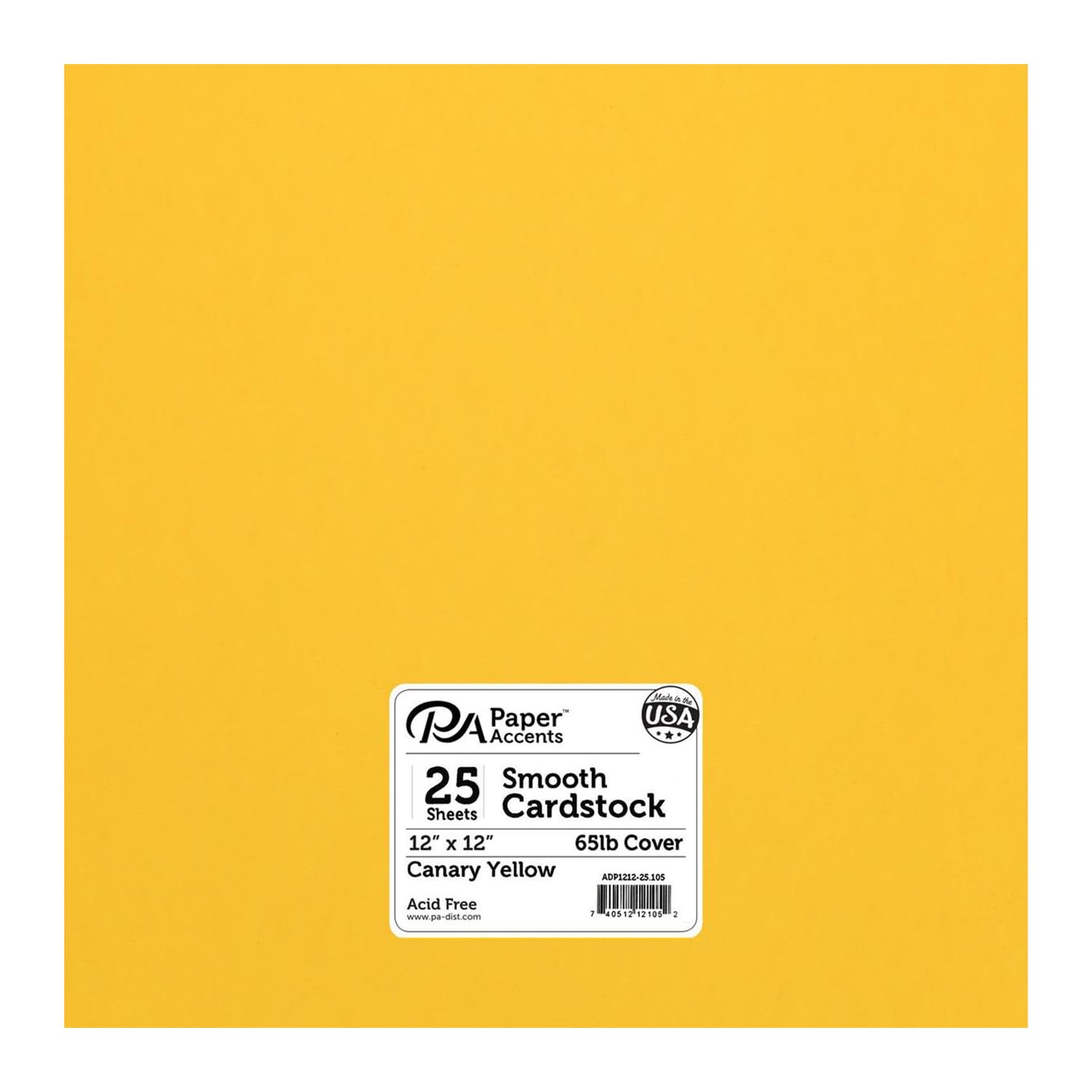 Papier Jaune canari 12x12 65# anti-effilochage découpe