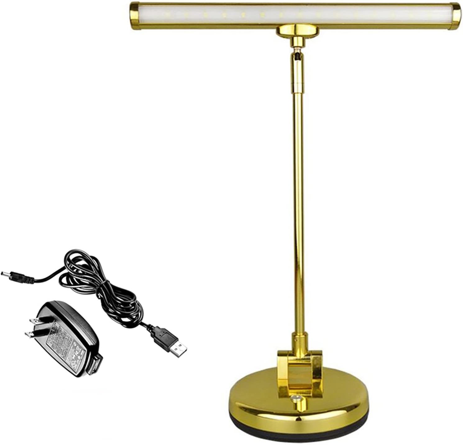 Vantone LED Piano Light for Upright Pianos - Durable Aluminum Alloy Desk Lamp for Sheet Music Illumination Reading Studying Working (Gold Glossy)