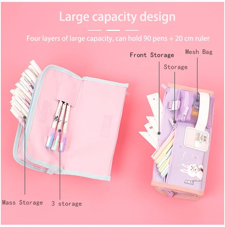 Miniatura 6 de Bolsa de lápices Kawaii - Caja de papelería de gran capacidad (planeta púrpura)