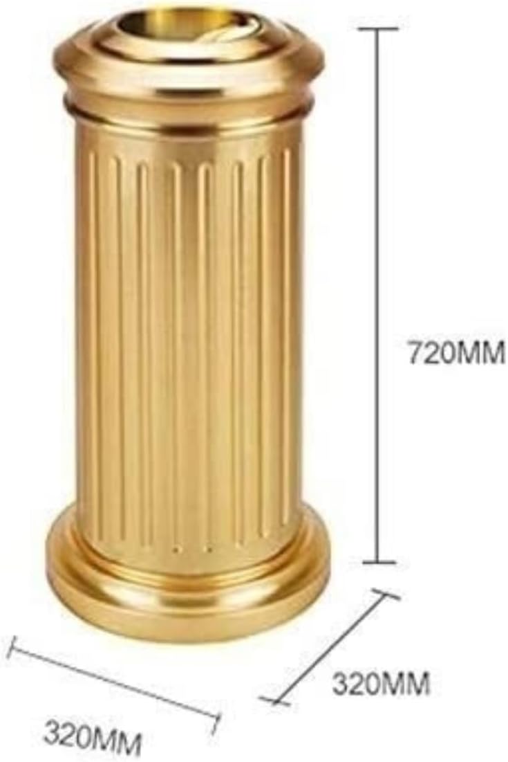 Outdoor Bin Commercial Trash Can Dustbin Trash Can Outdoor with Lid Dustbins Large Trash Can Public Square Trash Can with Round Retro Hotel Garbage Bin,Bruin-72cm (Orange 7