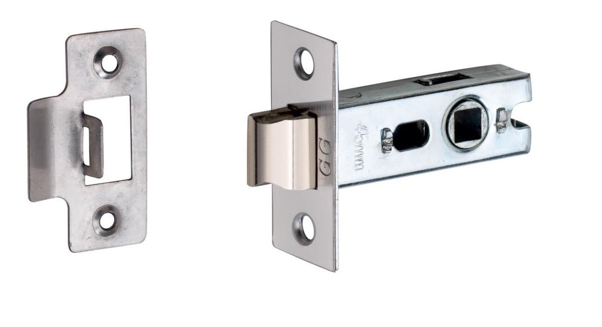 Golden Grace Bolt Through Tubular Latch in Chrome Finish - 2.5" 64mm Body, 45mm from Edge of Door to Spindle Hole