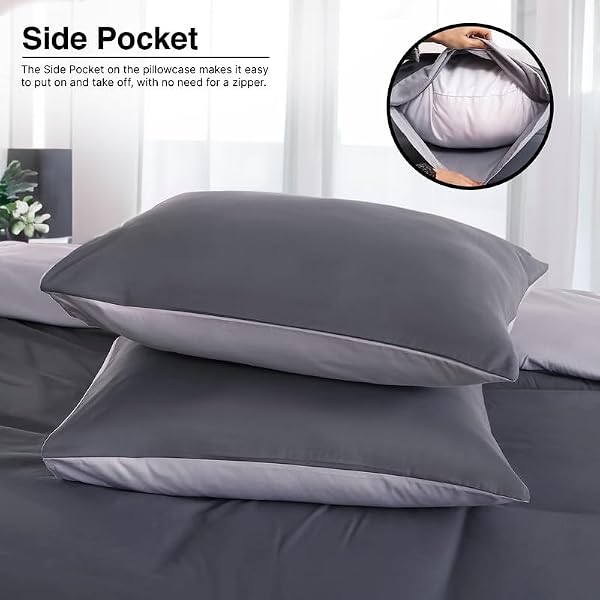 100% Egyptian Cotton 3 Pc Navy Blue Duvet Cover Queen High Thread Count by Bluemoon Homes - Used condition - Image 3