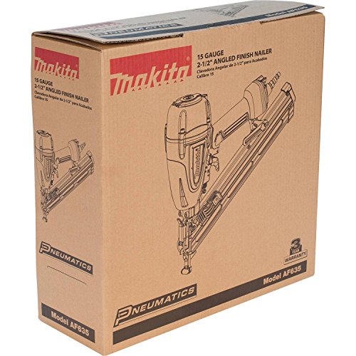 Makita Af635 15 Gauge, 2-1/2" Angled Finish Nailer, 34⁰, #TOP7
