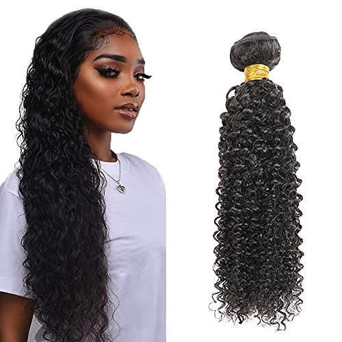 Human Hair Bundles Kinky Curly Brazilian Remy Hair Bundles Single Bundle Natural Black Color Unprocessed Virgin Hair Grade 7A Hair Weave 18 Inch