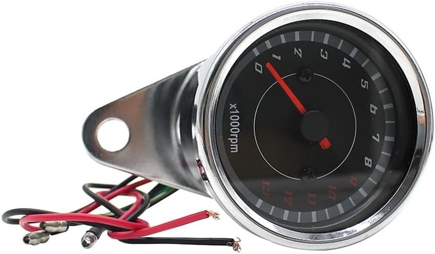 Mechanical Dual Odometer Gauge For DC 12V Universal Motorcycle Tachometer Blue LED Backlit 1000RPM Analog Electronic Tach Meter