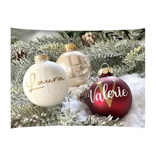 Personalisierte Weihnachtskugeln aus Glas (6 cm) – inkl. Name, Motiv & Anfangsbuchstabe – Farben & Schriftarten wählbar – Christbaumkugeln mit Herz, Hund, Katze, Baby, Tannenbaum