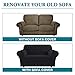 Flamingo P High Stretch Sofa Slipcover Non Slip Loveseat Covers for 2 Cushion Couch Washable Pet Furniture Protector Covers with Elastic Bottom, Thick Jacquard Fabric (Medium, Black)