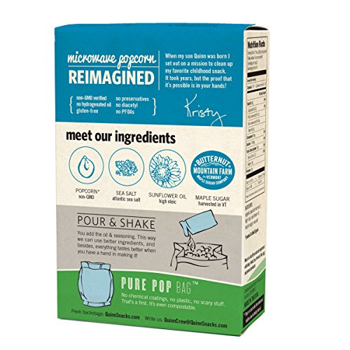 Quinn Microwave Popcorn, Non-Gmo, Organic Popcorn Kernels, Vermont Maple Kettle Corn #TOP1